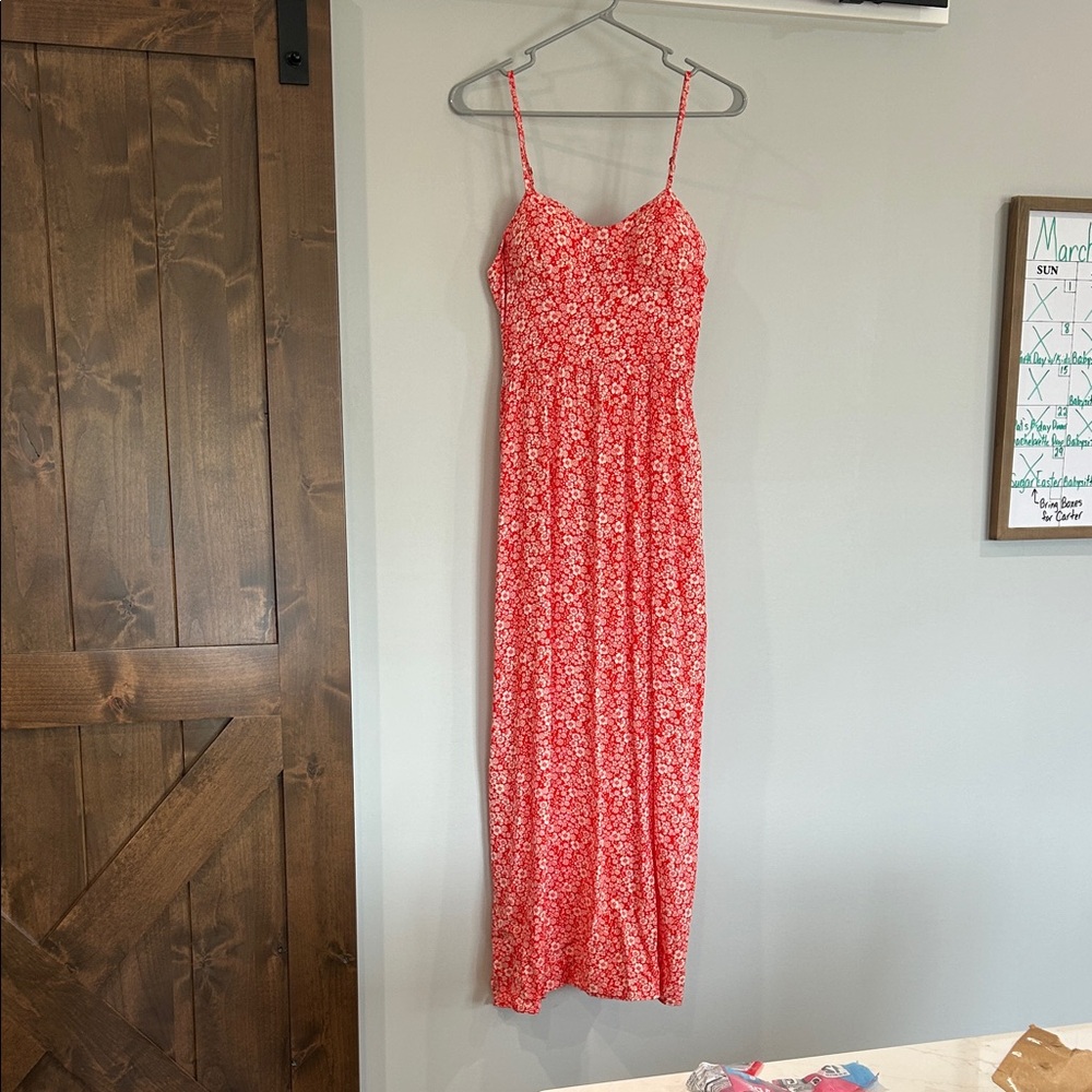 Lily Rose Floral Red Maxi Dress